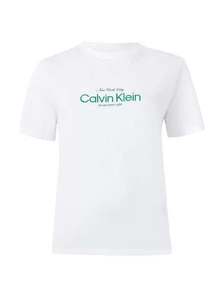 Tricou Calvin Klein clasic cu autograf alb