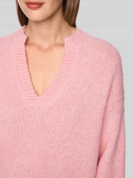 Sweter z mieszanki wełny z detalem z logo Marc Cain