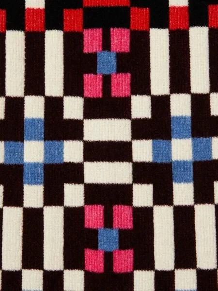 Fustă La Doublej tricotate cu imprimeu geometric roșu