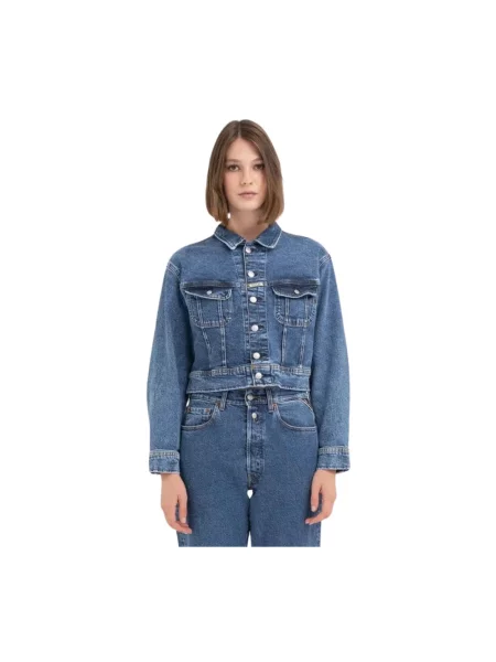 Kurtka Replay retro z kamieniami niebieska