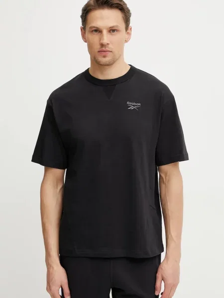 Тениска Reebok Classic с изчистен дизайн черно