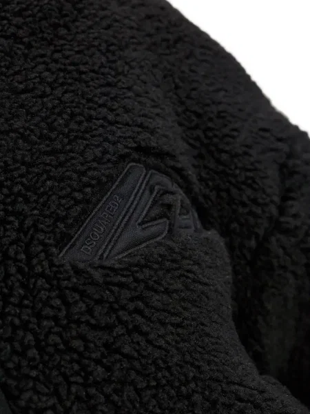 Geacă Dsquared2 cu broderie din fleece negru