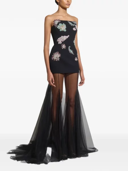 Fusta maxi Zuhair Murad din tul lungă negru