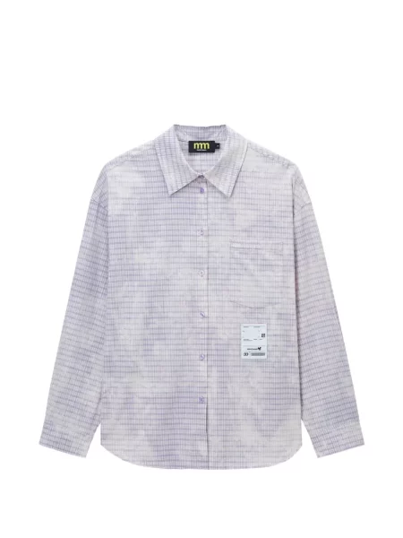 Mini cămașă Mini Cream în carouri mini violet