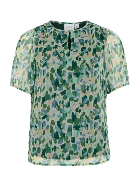 VILA Bluză VIEMMAl azur / jad / pastel / închis verde