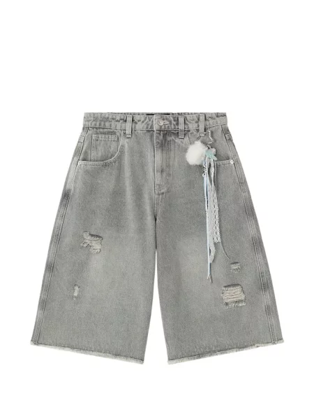 Pantaloni scurți Mini Cream zdrențuiți gri