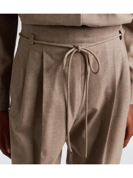 Pantaloni Max Mara din cașmir maro