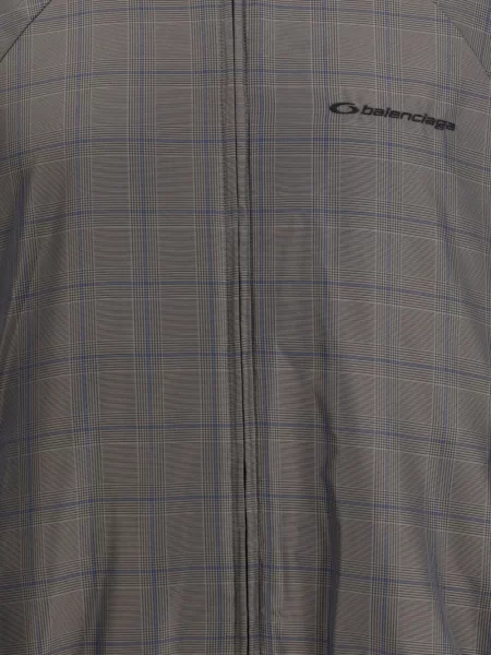 Geacă Balenciaga în carouri gri