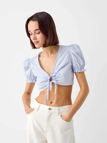 Bershka Bluză pastel albastru