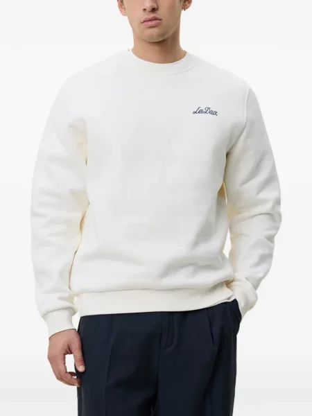 Pulover Les Deux cu model floral cu imagine alb