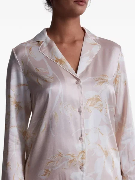 Top Aubade de mătase cu model floral cu imagine roz