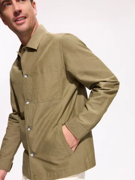 Reserved Гладка сорочка slim fit оливковий