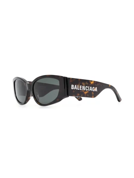 Raštuotos baikeris saulės akiniai Balenciaga Eyewear ruda