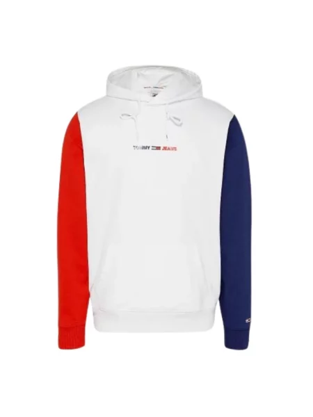 Bluza z kapturem Tommy Jeans z kapturem biała