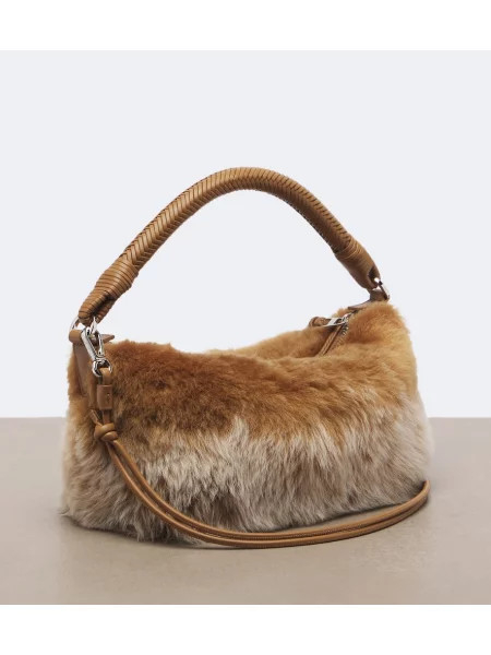 Top Loewe din piele de oaie maro