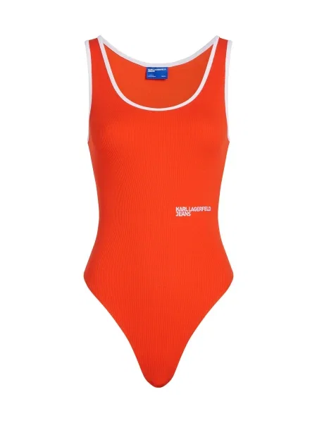 KARL LAGERFELD JEANS Body roșu orange alb