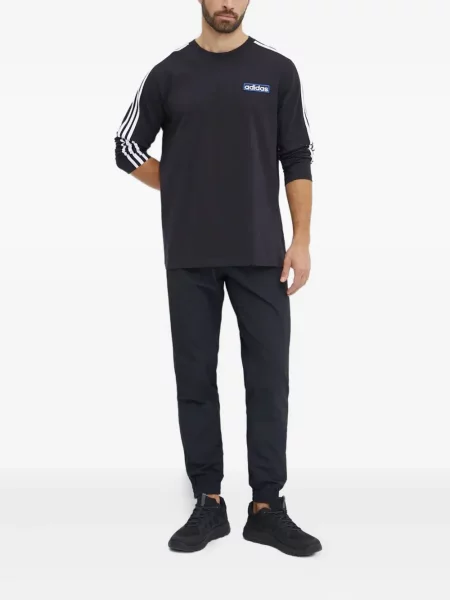 Prugaste kratke hlače Adidas crna