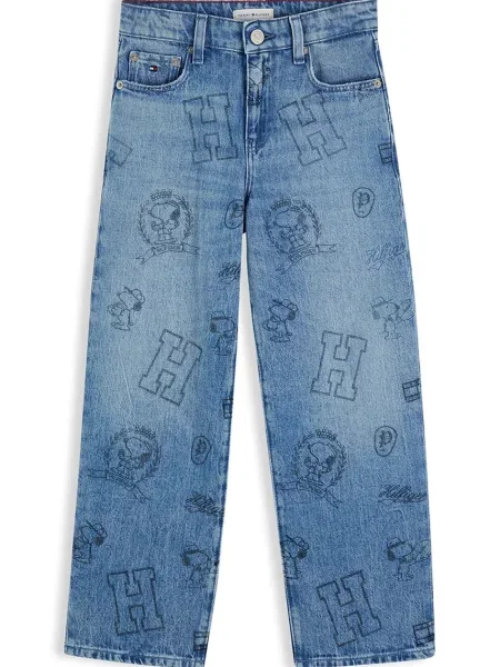 Tommy Hilfiger loose traperice za djecu x Peanuts plava