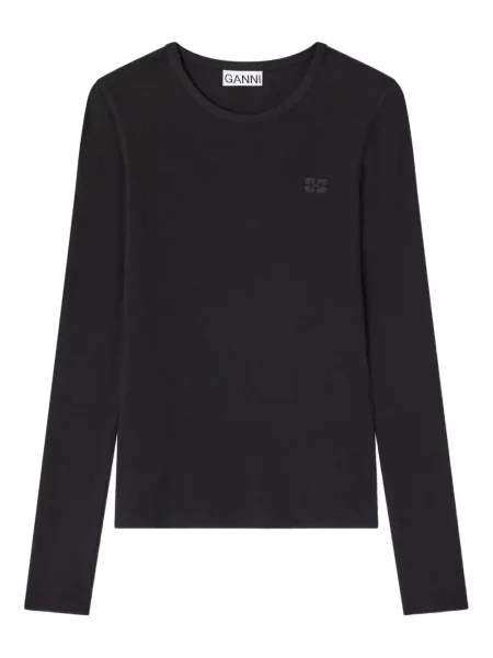 Tricou Ganni lung negru