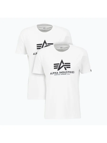 Tricou pentru bărbați Alpha Industries Basic T 2 szt. white alb