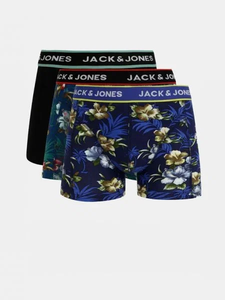 JACK & JONES Boxeri / alb / negru / verde / roșu albastru