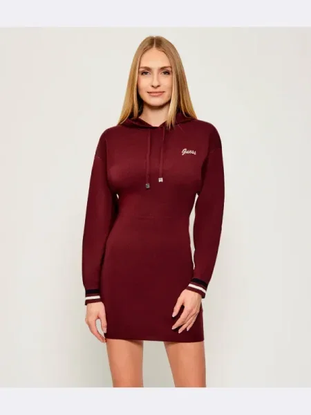 GUESS ACTIVE Rochie SABINA cu adaos de lână bordo