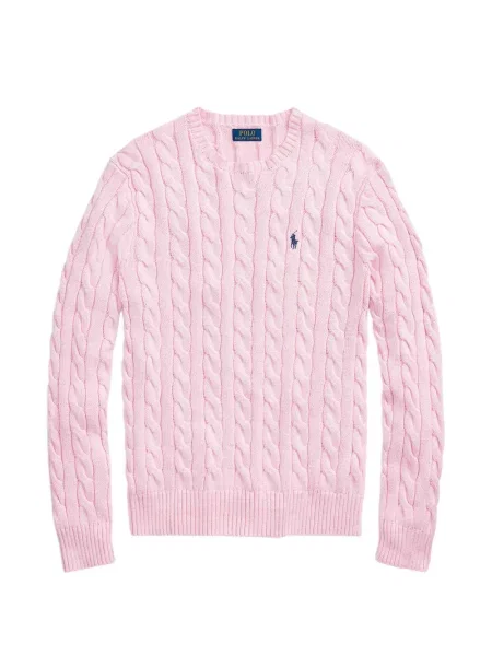Pletena polo majica Polo Ralph Lauren s autogramom karirana crvena