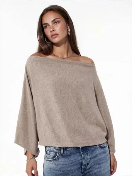 Busem Svetr Pullover přírodní bílá