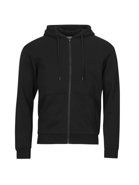 Majica dugih rukava Jack & Jones s kapuljačom crna