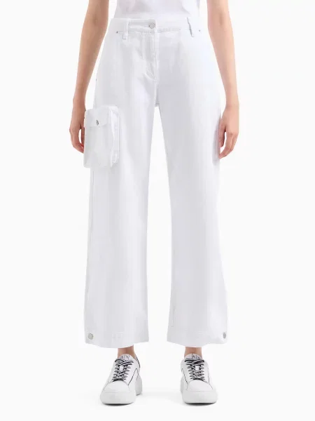 Armani Exchange Широкі джинси білий