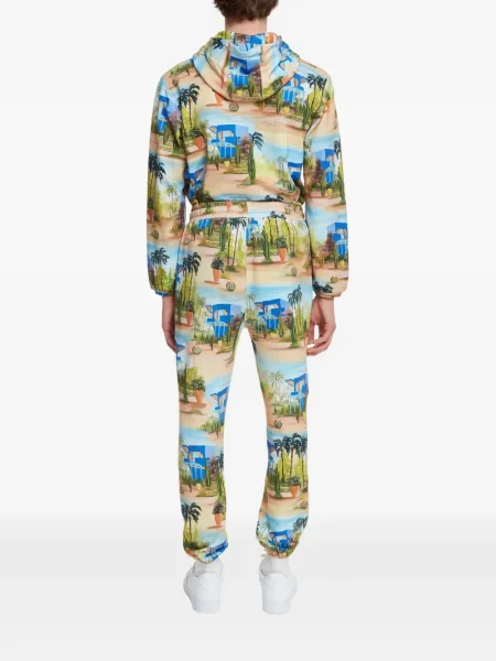 Pantaloni Les Benjamins cu imagine verde