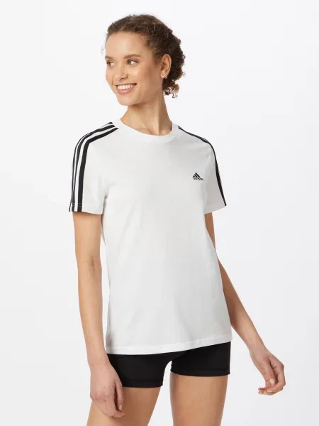 Pruhované tričko Adidas Performance biela