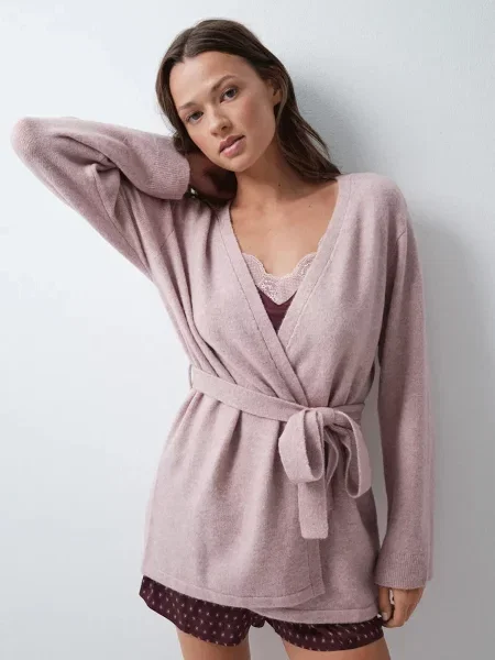 Women'secret ζακέτα lounge γυναικεία ροζ