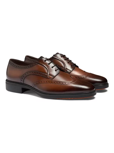 Brogsy Santoni sznurowany brązowy