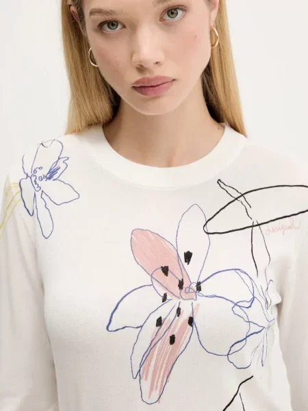 Легкий свитер Desigual бежевый