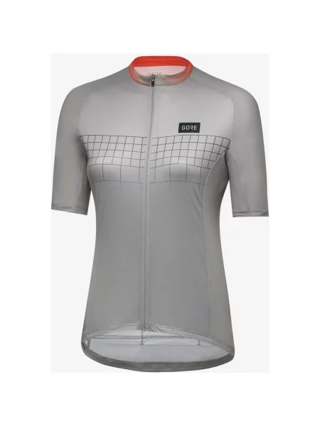 Koszulka z krótkim rękawem GOREWEAR Grid Fade szaro-czerwono-pomarańczowa XS szara