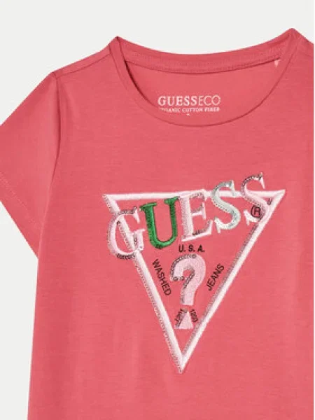 Guess Póló Regular Fit rózsaszín
