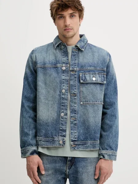 Samsoe Samsoe geacă jeans SAWESLEY albastru