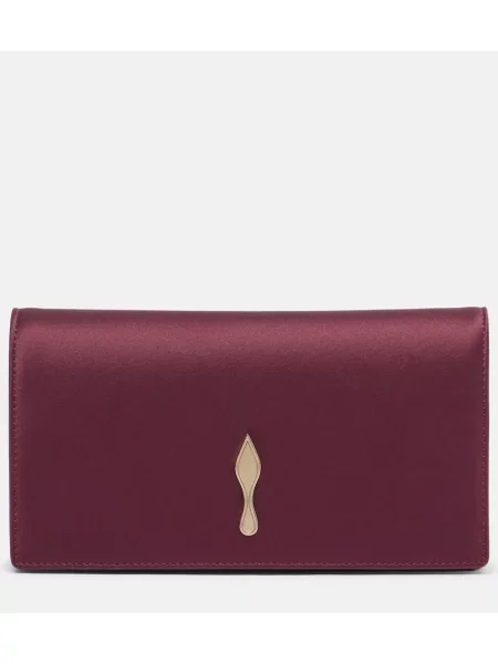 Geantă plic Christian Louboutin din satin bordo