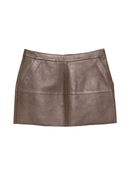 Mała mały spódnica skórzana Parosh brązowa