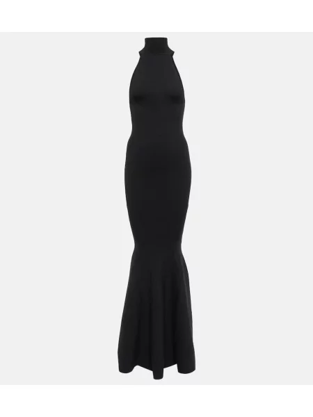 Rochie maxi Nina Ricci de lână negru