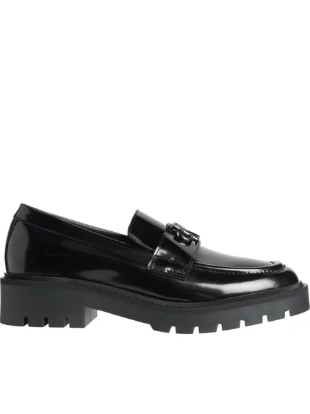 Loafersy Calvin Klein Jeans skórzane czarne