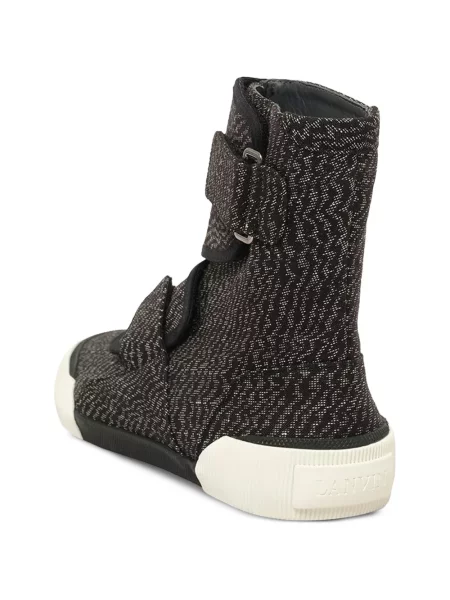 Sneakerși Lanvin cu bretele negru
