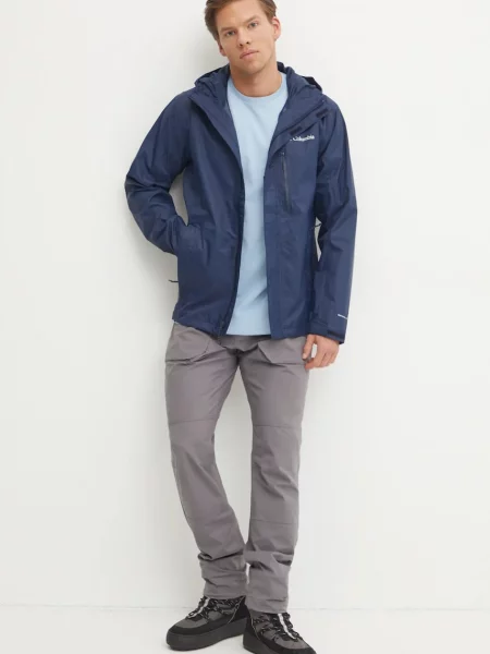 Pánska bunda do dažďa Columbia Pouring Adventure III collegiate navy námorníctvo