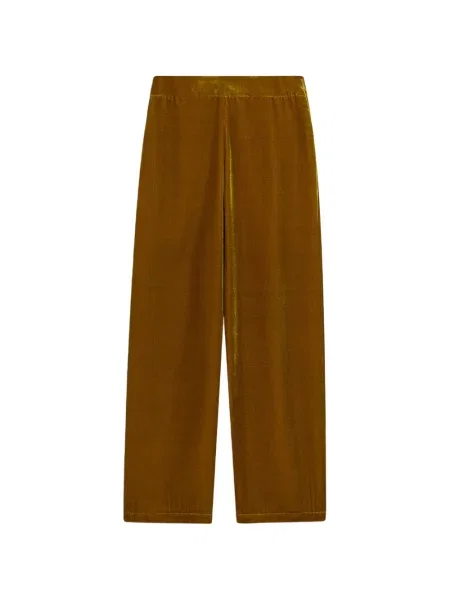 Pantaloni Momoni de catifea galben