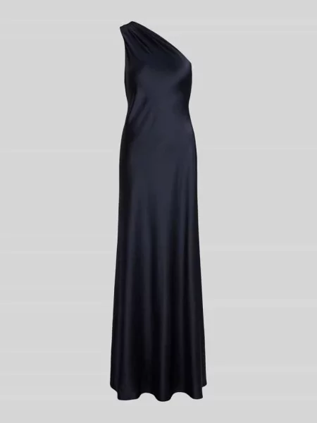 Dopasowana sukienka wieczorowa z wycięciem na jedno ramię Lauren Ralph Lauren niebieska