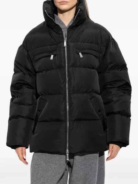 Matlasat geacă Dsquared2 cu guler de stand-up negru