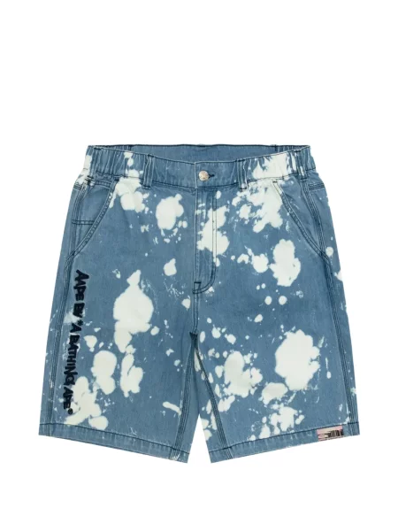 Pantaloni scurți Aape By A Bathing Ape cu broderie albastru
