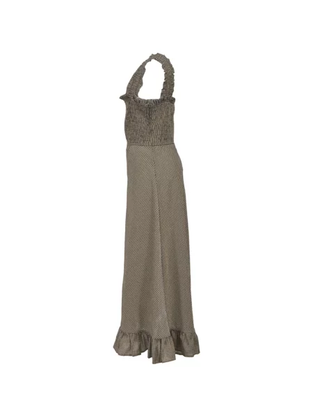 Rochie midi Ganni cu volane maro