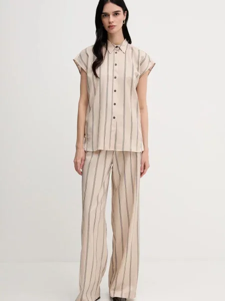 Marc Aurel Bluzki i koszule Kobieta Wielobarwność S Bluzka z kontrastującym wzorem w paski beżowa